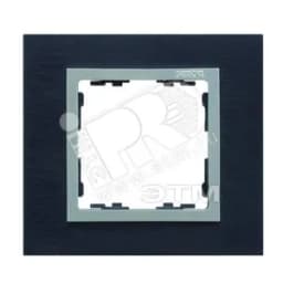 Рамка на 3 поста, S82N, сталь матовая чёрная - алюминий (металл) Simon