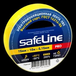 Изолента Safeline 15/10 желтый Росэл