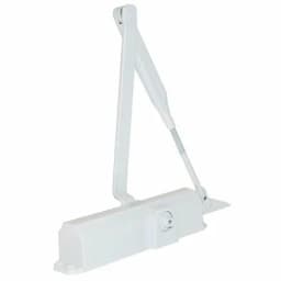 Дверной доводчик с функцией ФОП, рычажная тяга, вес двери до 120 кг, двух-скоростной, EN 2/3/4, белый TS Compakt Dormakaba