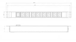 Блок розеток для 19" шкафов Hyperline SHE19-8IEC-S-IEC