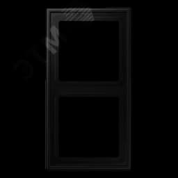 Рамка 2 поста, дюропласт, черный матовый