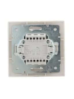 Выключатель 2-кл. СП Mira 10А IP20 с подсветкой со вставкой жемчуж./бел. перламутр. LEZARD 701-3030-112