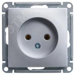 W59 Розетка без заземления без шторок, 16А, механизм, матовый хром