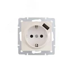 Vesna Розетка с/з+USB раз. жемч бел перл