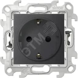 Розетка 2К+З с защитными шторками Push&Go, графит