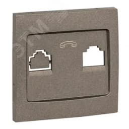 Валенсия лицевая панель розетки Phone 1-местная графит EKF