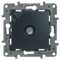 ETIKA Розетка телевизионная TV проходная 15дБ антрацит