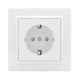 Розетка 1-м СП Минск 16А IP20 с заземл. защ. шторки бел. Basic EKF ERR16-028-100