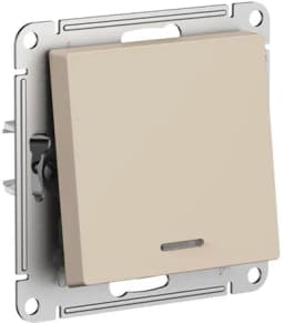 Выключатель 1-кл. AtlasDesign с подсветкой (сх.1а) 10AX мех. песочн. SE ATN001213