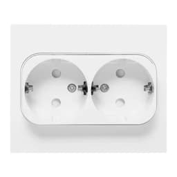 Стокгольм Розетка 2-местная с/з 16А автоматические клеммы белая с защ. штор. EKF PROxima