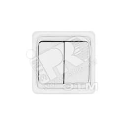Валери Выключатель двухклавишный белый скрытый В0023 Универсал