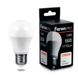 Лампа светодиодная FeronPRO LB1013 Шар E27 13W 6400K OSRAM LED 38034