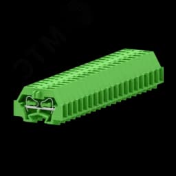 Клемма TB концевая 1-1 с бок. подключ. с защелк. ножками, сечение 1,5 мм. кв., зеленая