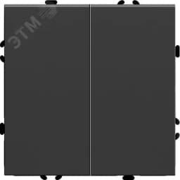 Выключатель 2-клавишный (механизм) 250В, 10А, серия Эмили, черный уголь, soft touch FERON