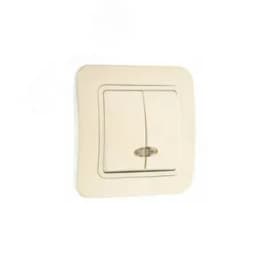 Lillium крем/крем выключатель  2 кл с подсв