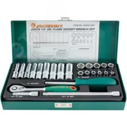 Набор головок торцевых стандартных и глубоких 1/4"DR, 4-13 мм, 25 предметов
