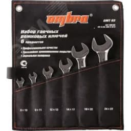 Набор ключей гаечных рожковых в сумке, 8-27 мм, 6 предметов Ombra