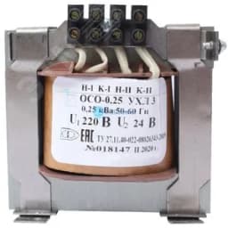 Трансформатор ОСО-0,25 УХЛ3 220/24, IP00