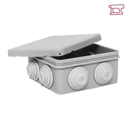 Коробка распределительная КМР-030-031 с крышкой (85х85х40) для прямого монтажа 8 мембр. вводов серая IP55 розн. стикер EKF