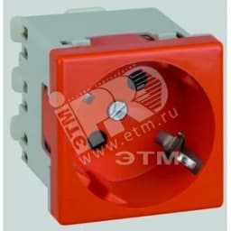 Connect Розетка с заземлением 16А 250В 45х45мм безвинтовые клеммы SC оранжевый