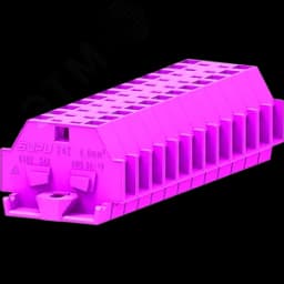 Клемма TB 1-1 с бок. подключ. с фиксирующим фланцем, розовая SUPU