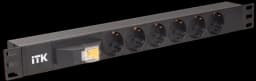 ITK PDU 6 роз. нем. ст. с автом.10А 1U, вх.С14 без каб. чер. (PH21-6D3)