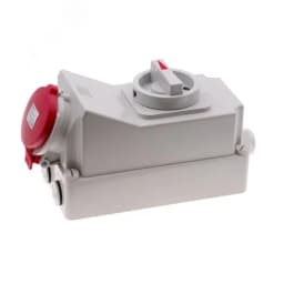 Розетка настенная с выключателем и механической блокировкой 32A/400V/3P+E/IP44