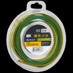 Трубка термоусадочная ТТУ нг-LS 8/4 желто-зеленая (2м/упак) IEK