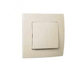 Lillium Natural Kare Выключатель с/у 2-кл. кремовый. 250В 10А 32010003 Makel