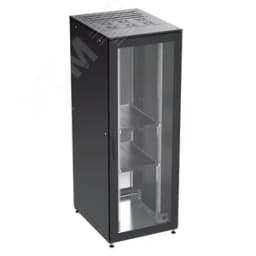 Шкаф собранный напольный 19" IT-CQE. 42U 600х1200 двери перф/перф. RAL 9005 DKC