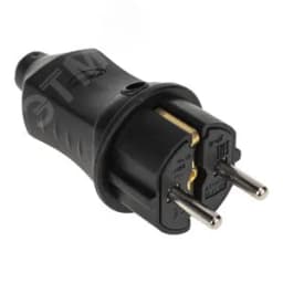 Вилка прямая влагозащищенная 2P+PE 230V, 16 А, IP44 каучук PROconnect 111-001-4 REXANT