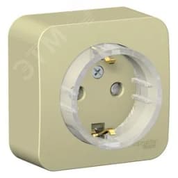 BLANCA О/У РОЗЕТКА с заземл. со шторк., (КОМПАКТ) ИЗОЛ.ПЛ 16А, 250В, БЕЖЕВЫЙ