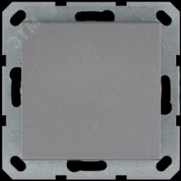 Выключатель одноклавишный для штор 10A 250V~ с накладкой, цвет Алюминий