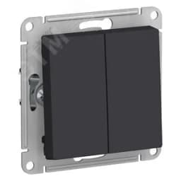 Переключатель двухклавишный ATLASDESIGN схема 6 10АХ механизм карбон