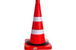 Конус дорожный -КС-2.8.0 - 520 мм мягкий, 2 светоотражающие полосы + утяжелитель, квадратное основание.