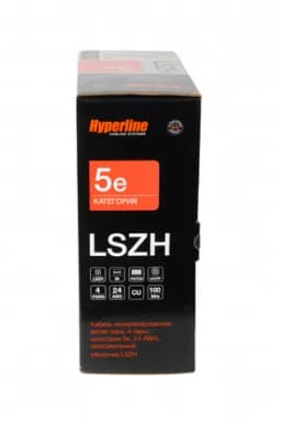 Кабель витая пара Hyperline UUTP4-C5E-P24-IN-LSZH-BK-100 (100 м)