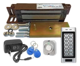 Комплект электромагнитный замок 300кг на дверь с кодовой панелью и ключами доступа Уралкам