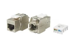 Вставка RJ-45 (8P8C) 6а Hyperline KJ8-8P8C-C6A-180-TLS-SH-F-WH