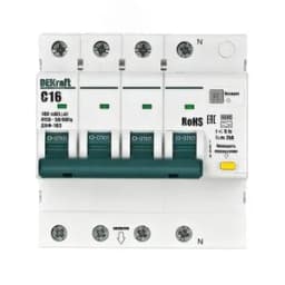 Выключатель автоматический дифференциальный 3P+N 16А 100мА A х-ка C ДИФ-103 6кА