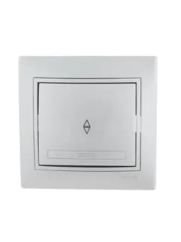 Переключатель проходной 1-кл. СП Mira 10А IP20 со вставкой сер. метал. LEZARD 701-1010-105