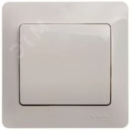 Выключатель одноклавишный, в сборе схема 1 молочный