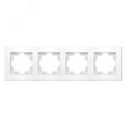 Рамка четырехместная горизонтальная Афина белая (еврослот) Универсал