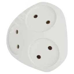 Разветвитель электрический SPx-3-W на 3 розетки без заземления 10А белый Б0053481 ЭРА