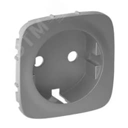 Valena ALLURE Лицевая панель розетки 2К+З Алюминий