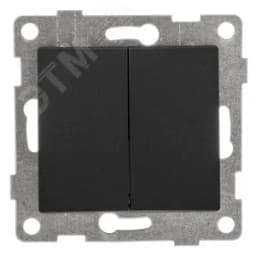 Выключатель двухклавишный Ugra, механизм, 10А, 250В, графит GUSI Electric