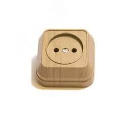 накладная дуб розетка б/з (квадрат)