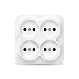 Розетка 4-м ОП 10А IP20 квадрат. без заземл. бел. IONICH 1448