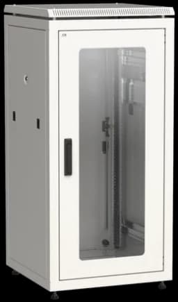 ITK Шкаф сетевой 19" LINEA N 28U 600х600 мм стеклянная передняя дверь, задняя металлическая серый (LN35-28U66-