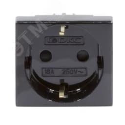 Розетка силовая 2Р+Е со шторками Viva 2 модуля черный