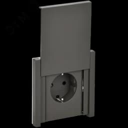 FORTE&PIANO Розетка 1-местная с заземлением с защитными шторками и крышкой безвинтовое крепление 16А IP44 FP319 серый IEK